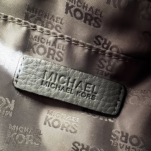 Michael Kors Margo Slate Grey Satchel Detachable Crossbody Strap EUC - Picture 10 of 13